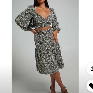 Laiken long sleeve cut out midi dress